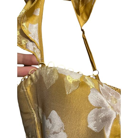 V. Chapman Gold Floral Midi Dress - Picture 11 of 16